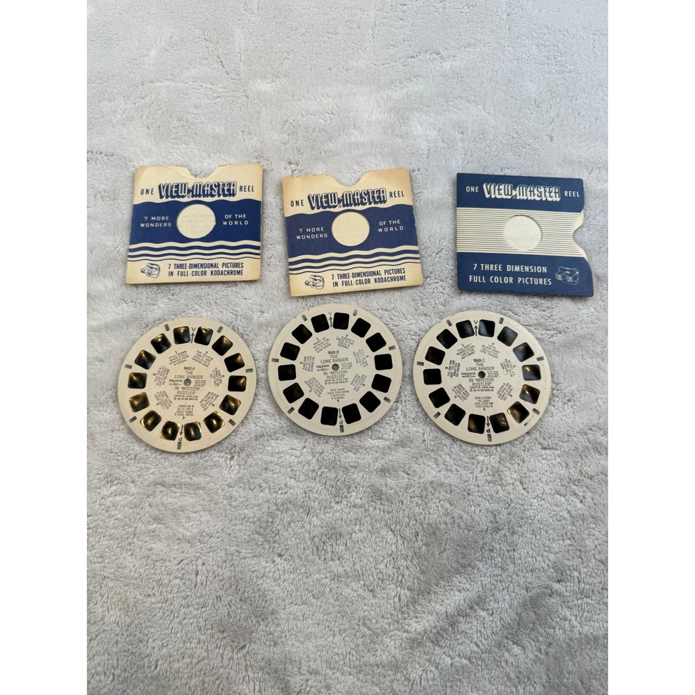 Vintage View-Master Reel Set Lone Ranger Mystery Rustler 1956 Sawyer's 3D - Picture 2 of 6